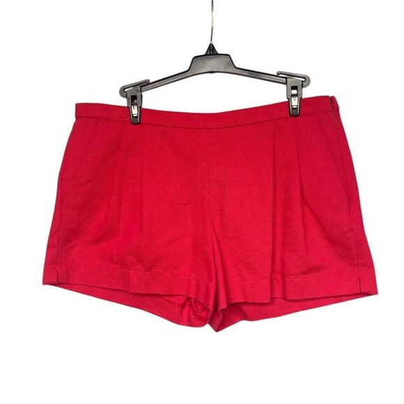 J.Crew Pants - J.Crew Women's Red Pleated Cotton Shorts Size 10 Casual